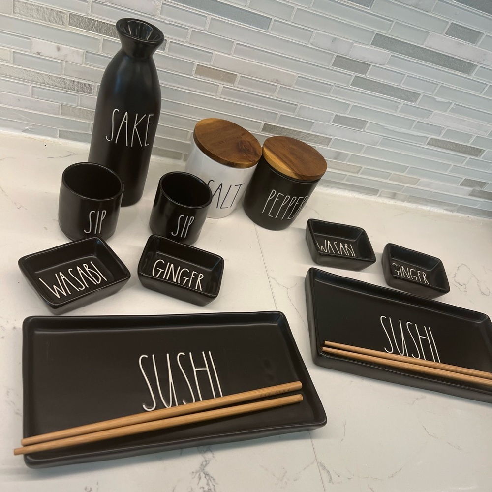 Rae Dunn Sushi, Sake and S&P set